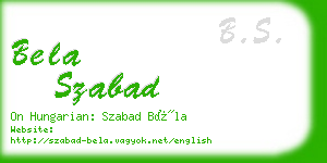 bela szabad business card
